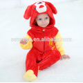 Suave bebé franela mameluco Animal Onesie traje de trajes de pijamas, ropa para dormir, lindo paño rojo, bebé con capucha toalla